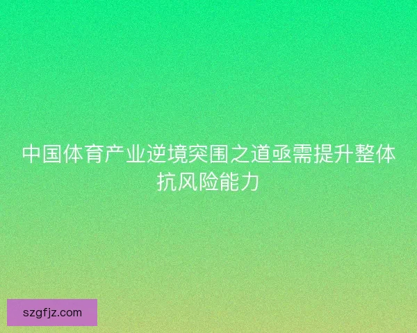 中国体育产业逆境突围之道亟需提升整体抗风险能力